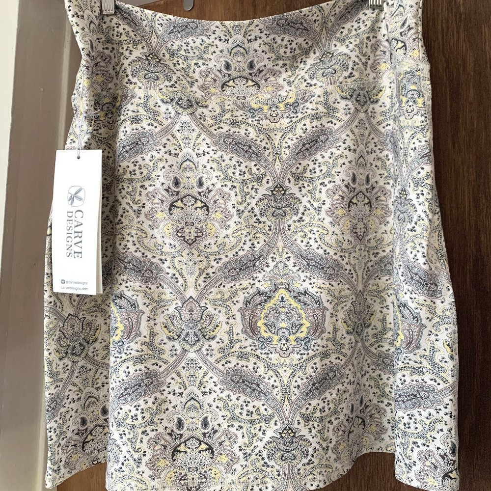 Carve Designs Swim Skirt "Olive Paisley"